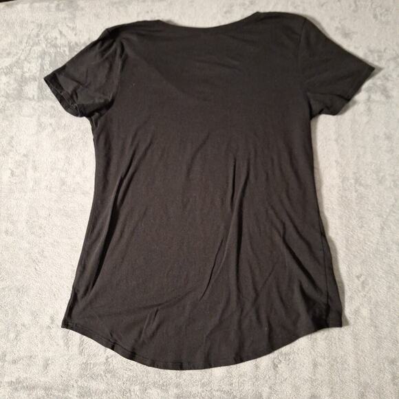 Def Leppard Women's V Neck T-Shirt Black Cotton Size Medium "Through The Night" - Picture 3 of 6